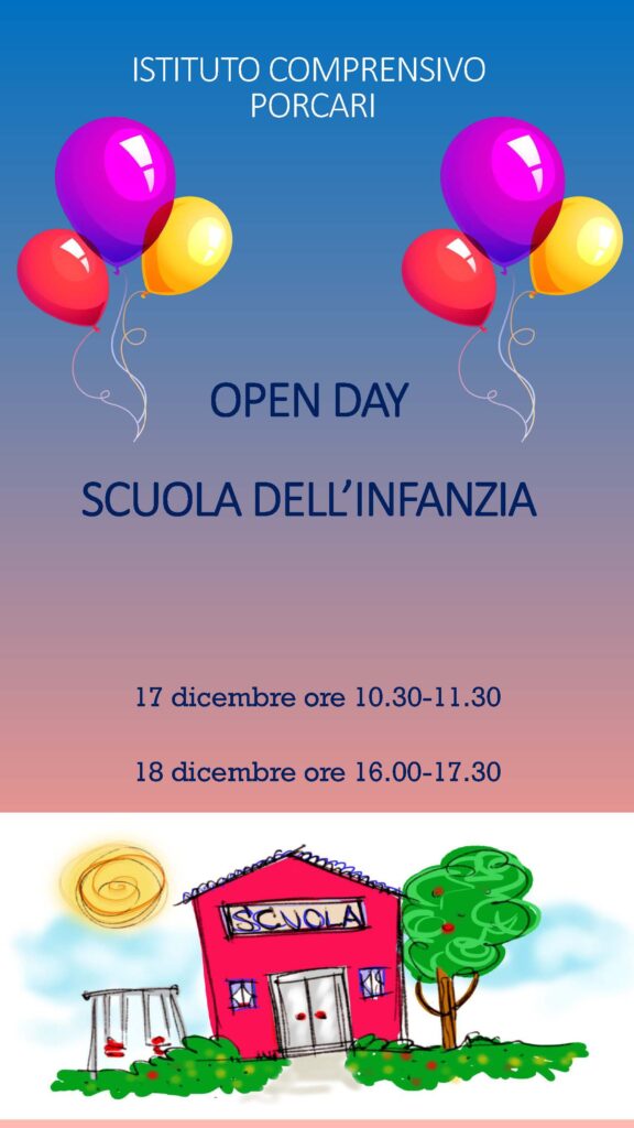open day infanzia locandina